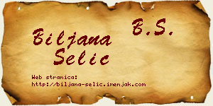 Biljana Selić vizit kartica
